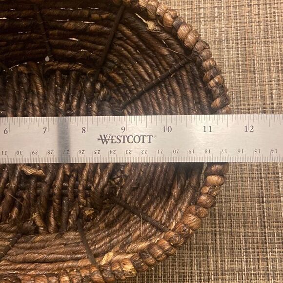 Dark Brown Woven Handled Oval Rustic Open Basket - Picture 10 of 12